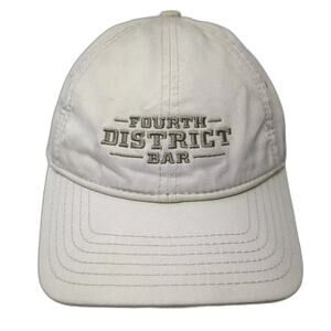 Ivory Baseball Cap Beige Gray Hat OS Slideback Fourth District Bar Embroidered